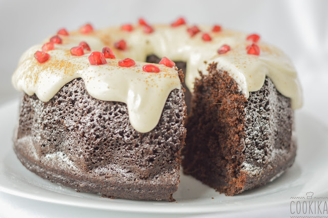 carob cake with ginger, spices and cream cheese gingerbread frosting