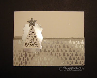 CAS Silver Foil Tree card by Crafty Math Chick | Festive Forest stamp set & die set by Newton's Nook Designs