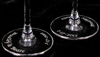 Etched Champagne Flute Bases