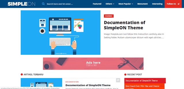 SimpleON Responsive Blogger Templates