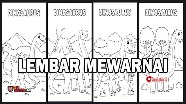 Download Lembar Kerja Mewarnai Seri Dinosaurus