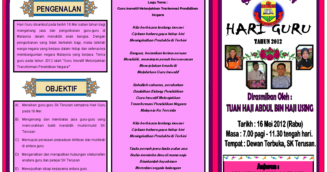 Contoh Buku Program Hari Guru - Contoh Duri