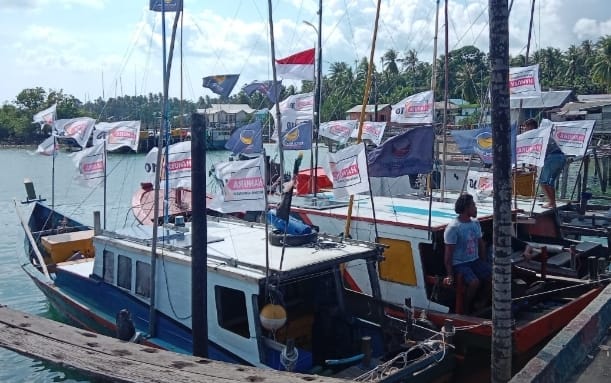 Subi Menggelegar, Kapal Nelayan Siap Sambut Paslon WS-RH.