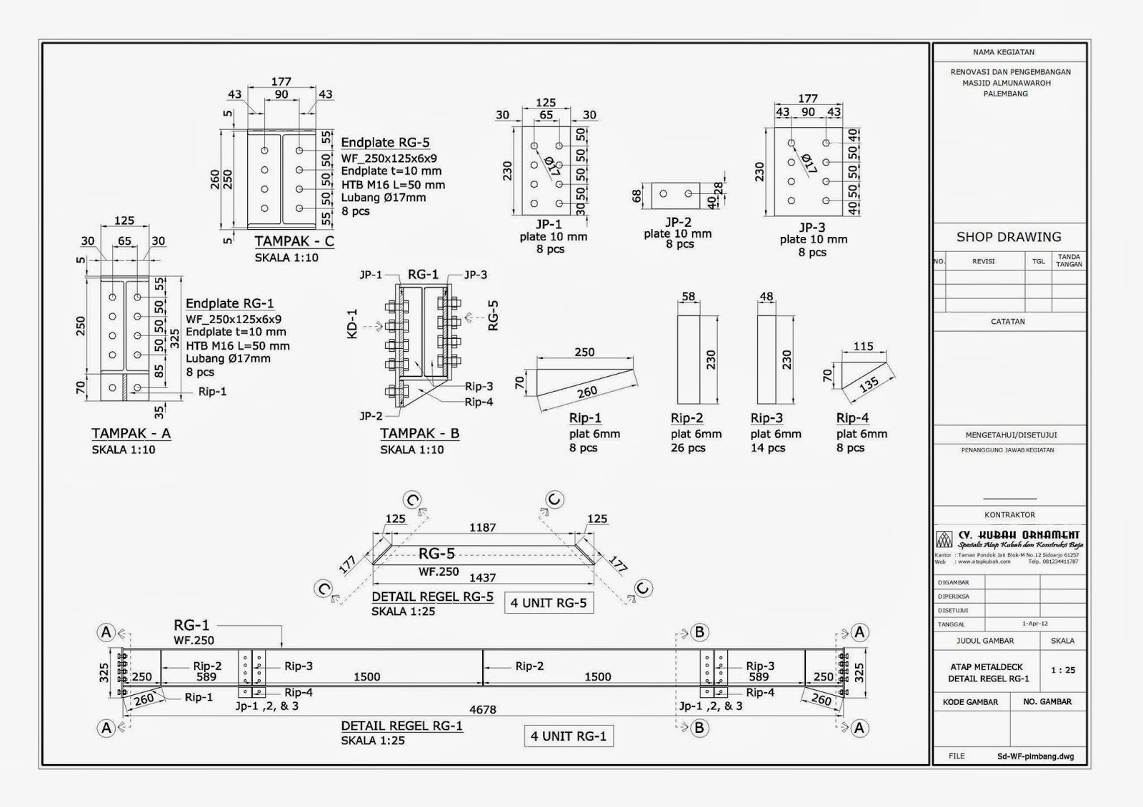 Desain Konstruksi  Baja  Atap WF Konstruksi  Bangunan Rumah 