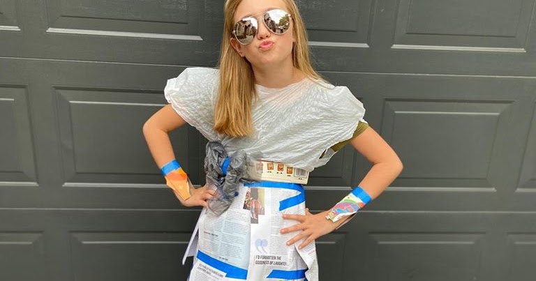 DIY Newspaper Costume Ideas - Kids Art & Craft | Fancy dress competition,  Recycled outfits, Newspaper dress for kids