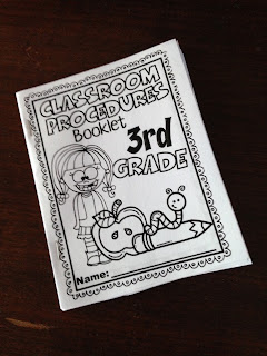 Student booklet that contains routines and procedures for the first week of school