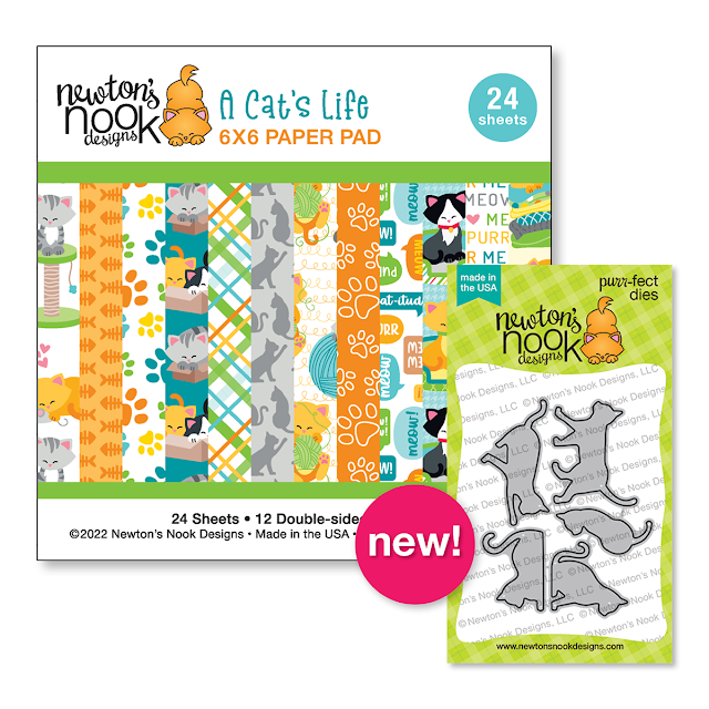 A Cat's Life Paper Pad and Cat Silhouettes Die Set by Newton's Nook Designs