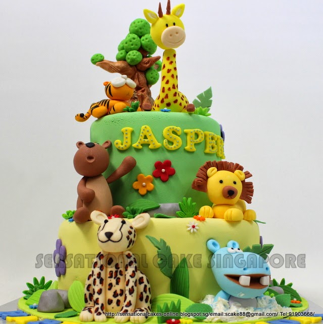 The Sensational Cakes Cheetah Safari 1st Birthday Cake Singapore