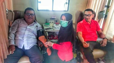 Kegiatan Donor Darah di Halaman SMA Negeri 1 Bireuen, Rabu, 31 Mei 2023