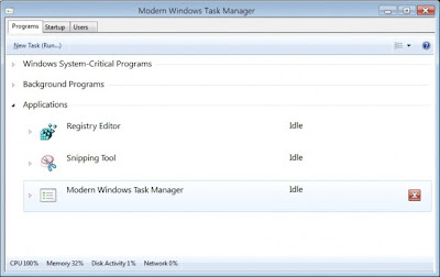 window 8 - touch task manager