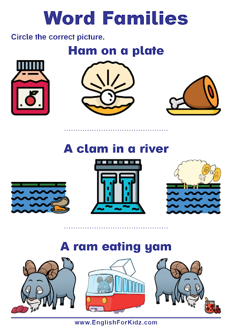 Word family worksheets for kindergarten