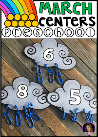 Are you looking for fun and simple thematic centers that you can prep quickly for your preschool classroom?  Preschool March Centers was created for children ages 4-6 and mature 3 year-olds (looking for a challenge).  