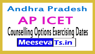 AP ICET Counselling Options Exercising Dates