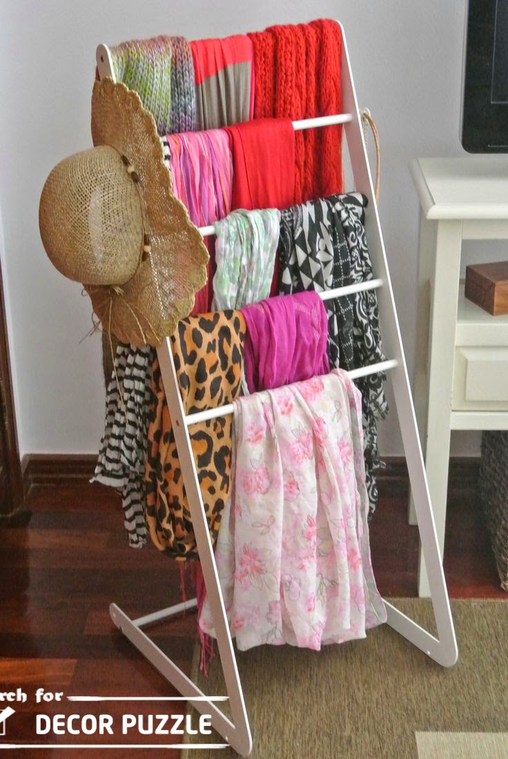 Creative scarf display and storage ideas, organizer, rack