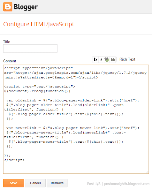 Paste code in an HTML gadget