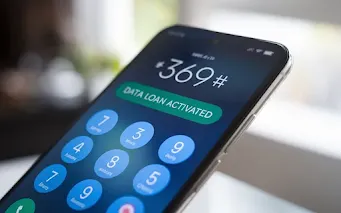 How to dial 369# for Jio Data Loan activation on a smartphone.