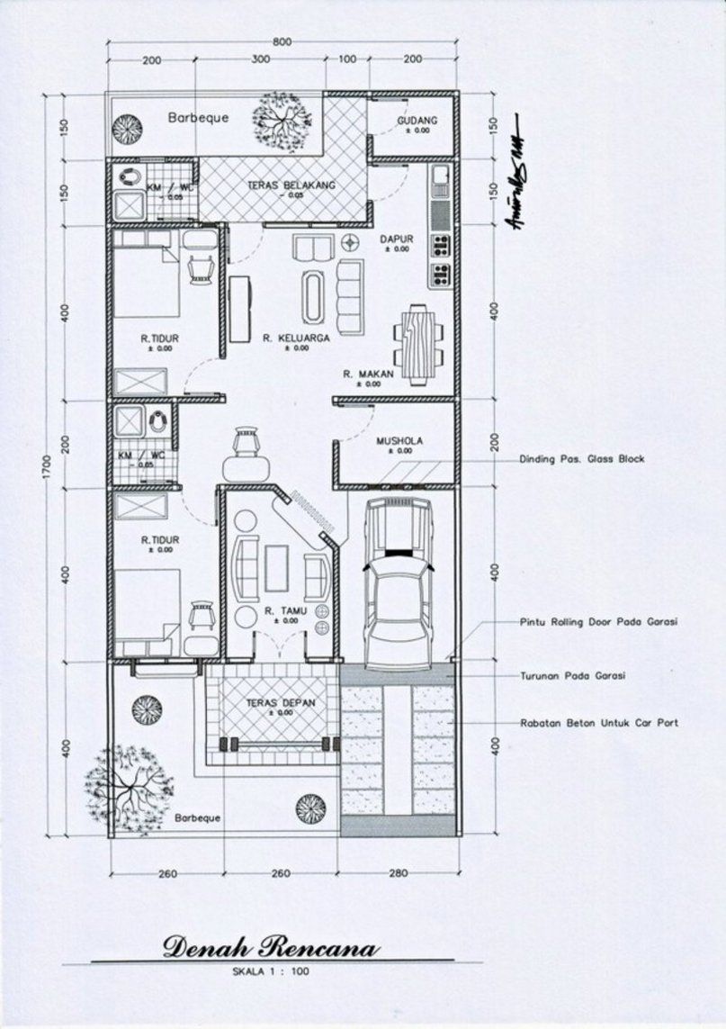 MODEL DENAH RUMAH MINIMALIS 7X9 1 LANTAI MENARIK MODELRUMAHEcom