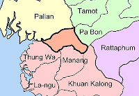 Map of Satun-Trang boundary area