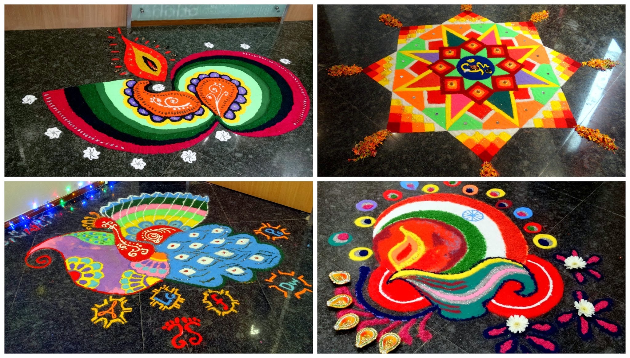 Rangoli is a traditional decorative folk art of India. And the importance of these designs are different in different states of the country. In fact, Rangoli designs are made in different states of India during different occasions & festivals. These are decorative designs made on floors of living rooms and courtyards during Hindu festivals and are meant as sacred welcoming areas for the Hindu deities. The ancient symbols have been passed on through the ages, from each generation to the one that followed, thus keeping both the art form and the tradition alive.