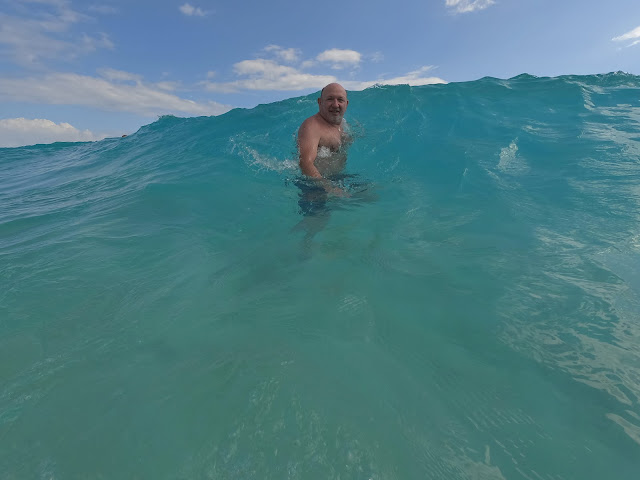Ron playing in the waves