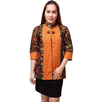 20 Model  Baju  Batik  Atasan Kombinasi  Kain Polos  Terbaru  