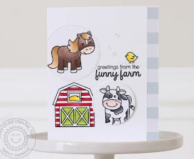Sunny Studio Stamps: Barnyard Buddies Funny Farm Themed Card by Nancy Damiano