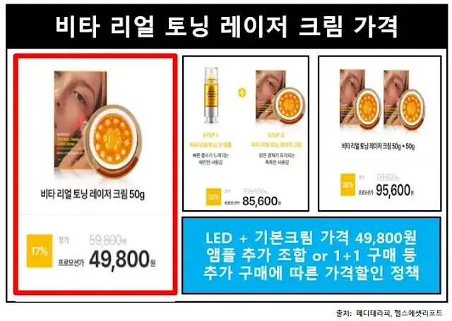 비타리얼토닝레이저크림-가격