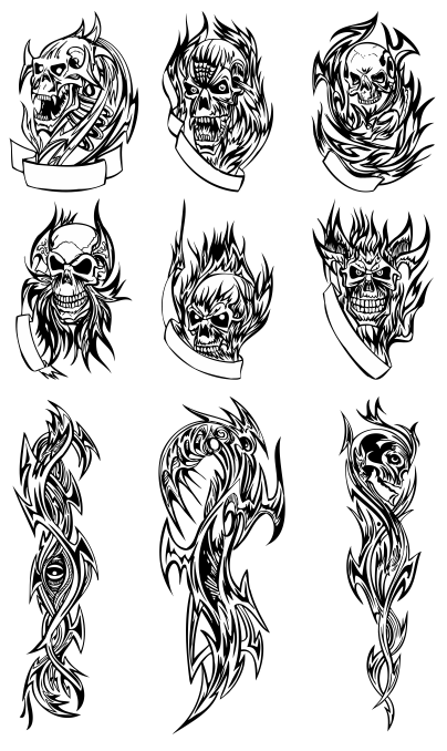 Skull Tattoo Free Download Format CorelDRAW Belajar 