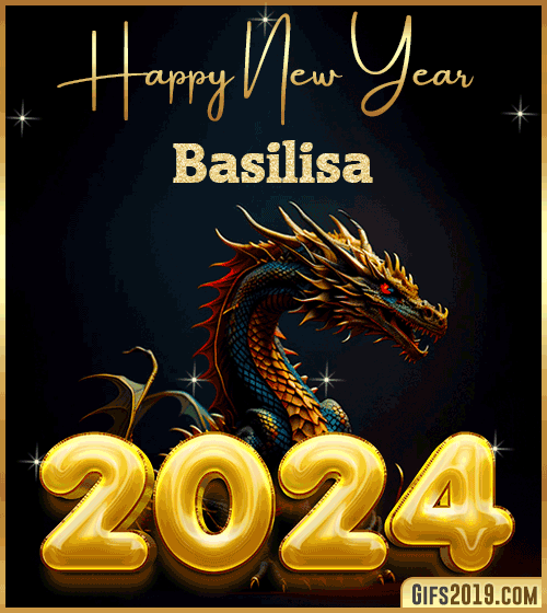 Happy New Year 2024 gif wishes Basilisa