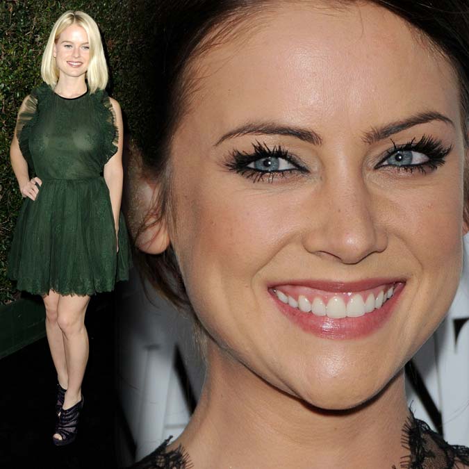 Fotos em HQ: Alice Eve (e seu vestido transparente) e Jessica Stroup: Valentino Rodeo Drive Flagship Opening, em Beverly Hills - 27 de Março de 2012