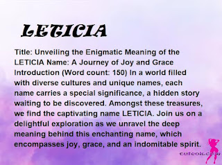 meaning of the name "LETICIA"