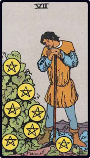 The 7 of Pentacles - Tarot Card from the Rider-Waite Deck