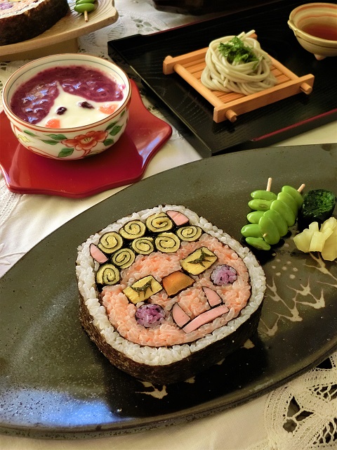 Bon Bon Art Cooking 節分レシピ かわいい鬼の飾り巻き寿司 恵方巻き