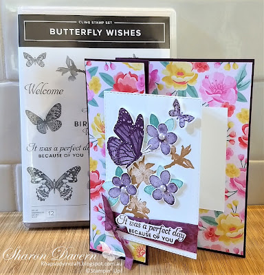 Rhapsody in craft, Butterfly Wishes, Fancy Fold, Double Z Fold, Friendship Card, Blackberry Bliss, Flowers for Every Season, 2020-21 Stampin' Up Catalogue, #loveitchopit