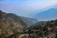 Mountains view from ropeway of manakamana