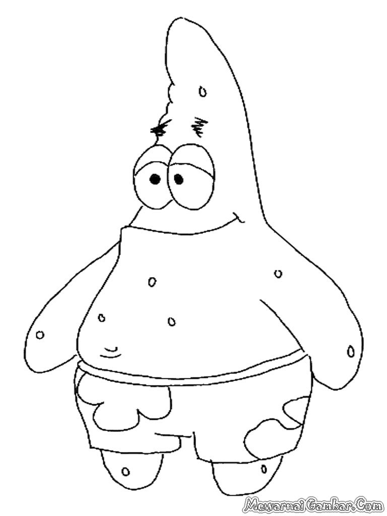 Gambar Patrick Star Untuk Diwarnai | Mewarnai Gambar