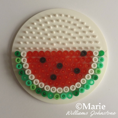 Half slice pattern of a perler bead water melon watermelon design pattern