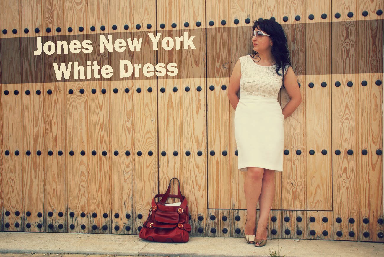 Jones+New+York+White+Dress+El+Corte+Ingles