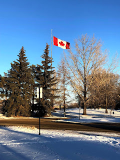 University of Regina in Saskatchewan Canada canadian flag on campus 