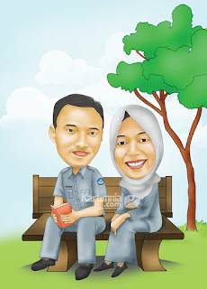 Karikatur Couple Guru