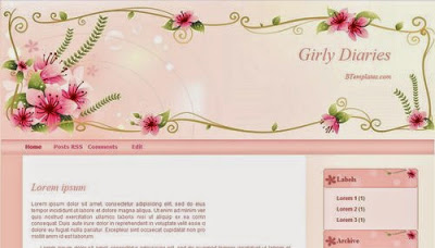 Girly diaries girly blogger blogspot template