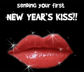 animated lips new year kiss wallpaper