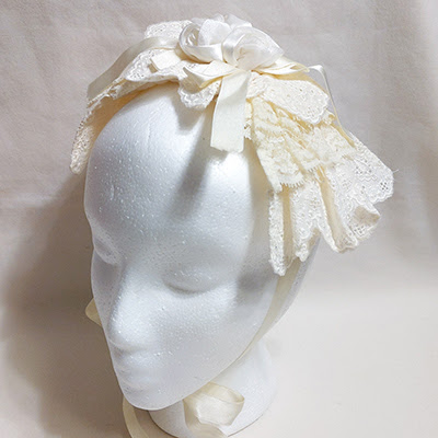 Metamorphose Cotton Lace Headdress (2002) Ivory