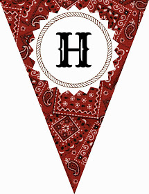 FREE Printable Western-Themed Pennant Banner (includes all letters and numbers) | Apples to Applique #western #party #cowboy #cowgirl #birthday