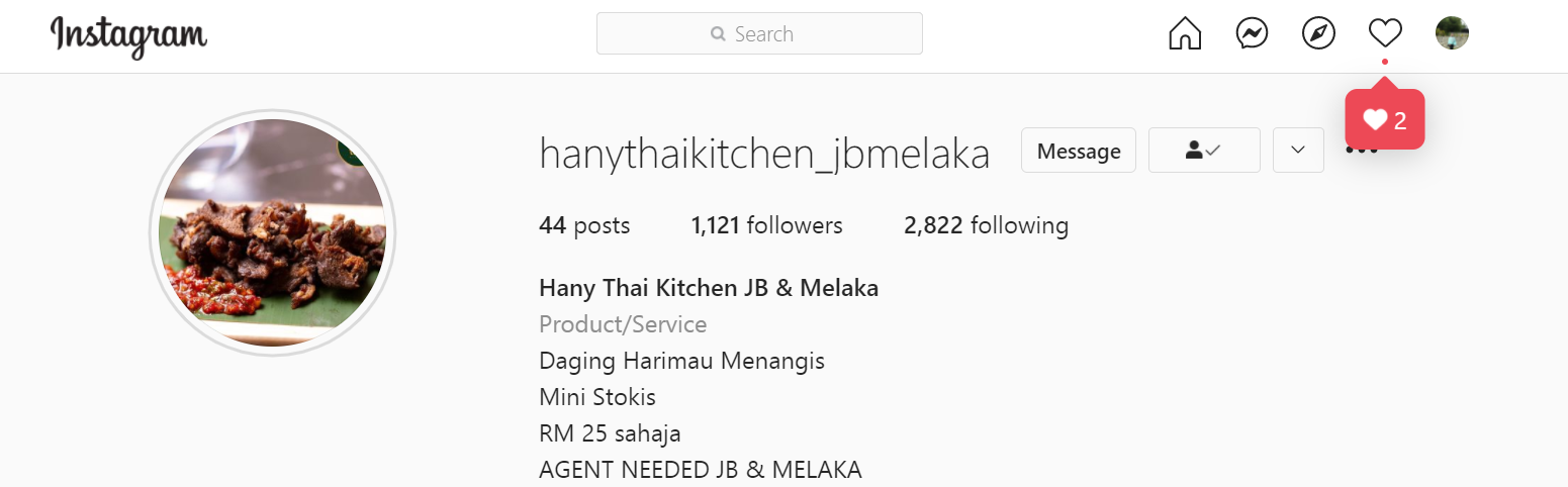 Nak Order Hany Thai Kitchen Area Melaka