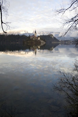 Island on Lake Bled in Slovenia