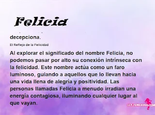 significado del nombre Felicia