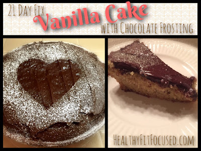 21 Day Fix Vanilla Cake with Chocolate Frosting, www.HealthyFitFocused.com, Julie Little