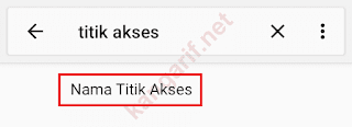 klik nama titik akses