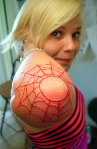 Spider web tattoo designs for girls